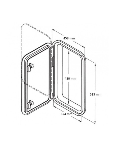 Sportello Bianco Stagno Calpestabile 458x513mm