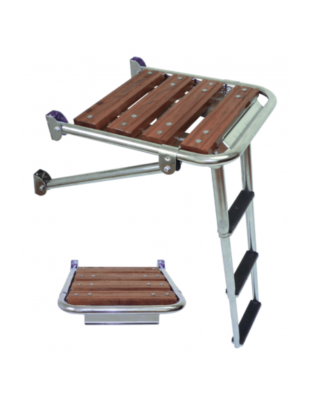 Plancetta di Poppa con scaletta a scomparsa in acciaio INOX 316