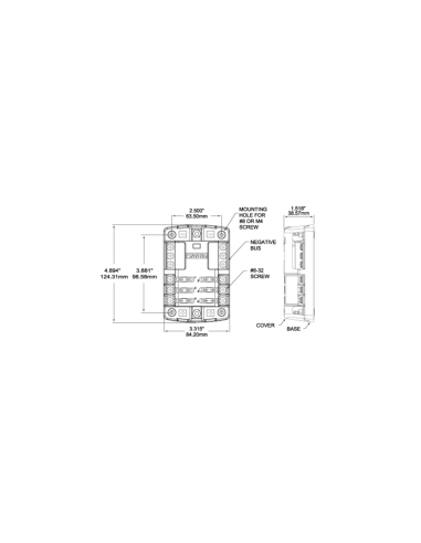BLUE SEA SYSTEMS Scatola per fusibili barca con massa
