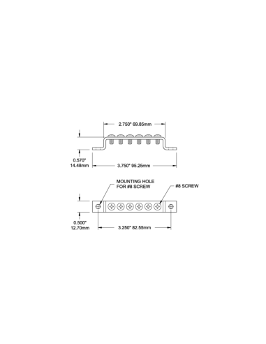 BLUE SEA SYSTEMS Mini Bus Bar 6 terminali