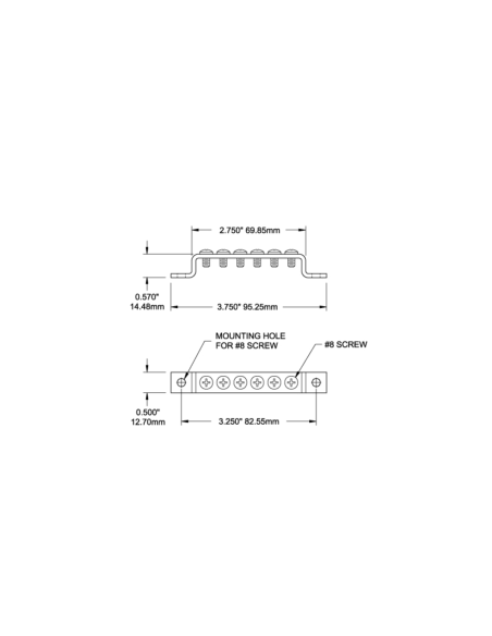 BLUE SEA SYSTEMS Mini Bus Bar 6 terminali
