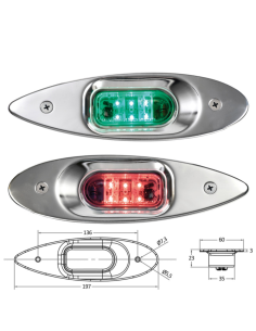 Osculati Coppia di fanali di via LED ad incasso INOX