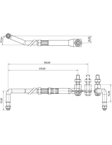 Barra di rinvio universale per motori fuoribordo