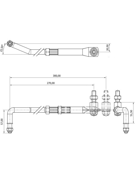 Barra di rinvio universale per motori fuoribordo