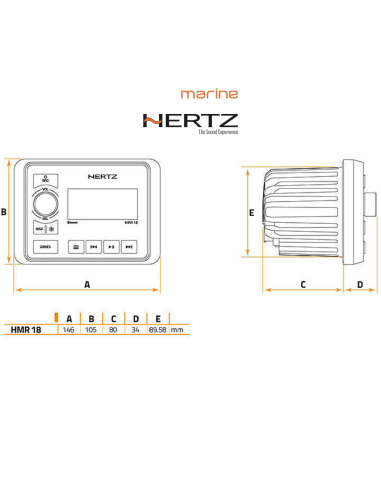 Hertz HMR 18 Radio Stereo Nautico per imbarcazioni