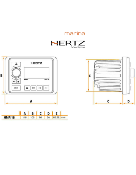 Hertz HMR 18 Radio Stereo Nautico per imbarcazioni
