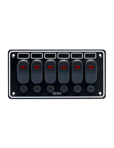 Pannello elettrico barca con 6 Interruttori a bascula