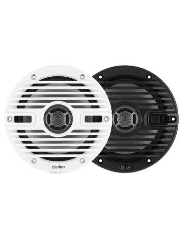 Clarion CMS-651-CWB Altoparlanti Marini 6,5" Coassiali con Griglie Bianche e Nere