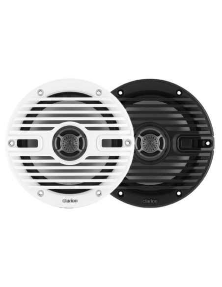 Clarion CMS-651-CWB Altoparlanti Marini 6,5" Coassiali con Griglie Bianche e Nere
