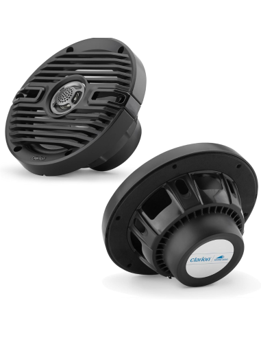Clarion CMS-651-CWB Altoparlanti Marini 6,5" Coassiali con Griglie Bianche e Nere