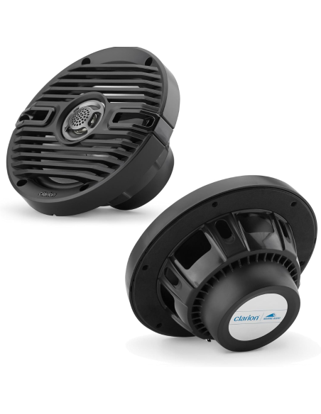 Clarion CMS-651-CWB Altoparlanti Marini 6,5" Coassiali con Griglie Bianche e Nere