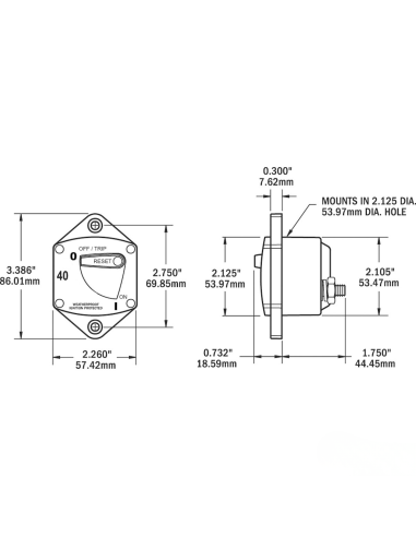 Interruttore Magnetotermico da Incasso Nautico