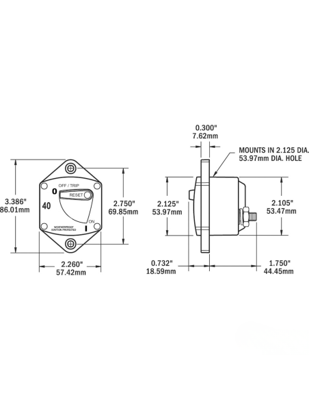 Interruttore Magnetotermico da Incasso Nautico