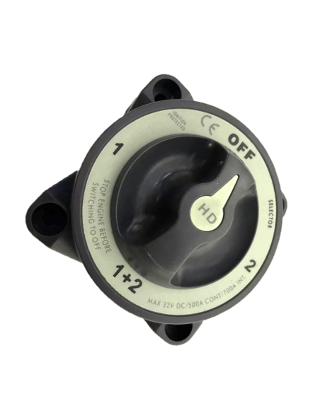 Interruttore Deviatore 0-1-2-Both 600A con AFD – Selettore Batteria per Impianti Elettrici Marini