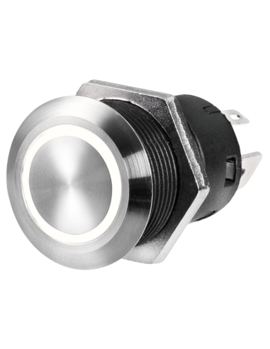 Interruttore FLAT Inox ON-OFF 12V IP67 con LED Blu – 20A