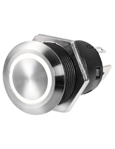 Interruttore FLAT Inox (ON)-OFF 12V IP67 Momentaneo – LED Blu