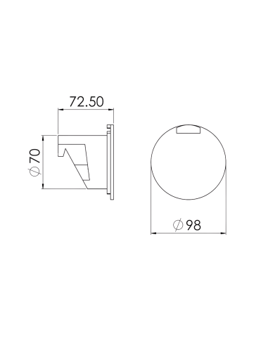 Contenitore porta doccetta universale barca bianco/nero Ø98 foro Ø70