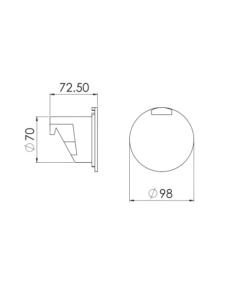 Contenitore porta doccetta universale barca bianco/nero Ø98 foro Ø70