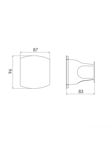 Contenitore doccia ovale bianco RAL 9003 79x69 mm