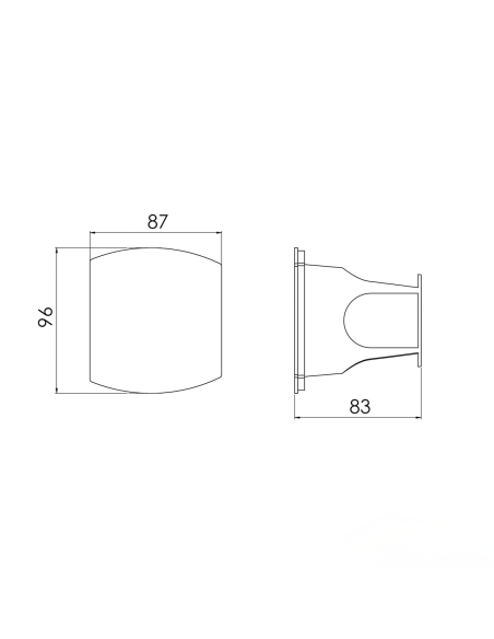 Contenitore doccia ovale bianco RAL 9003 79x69 mm