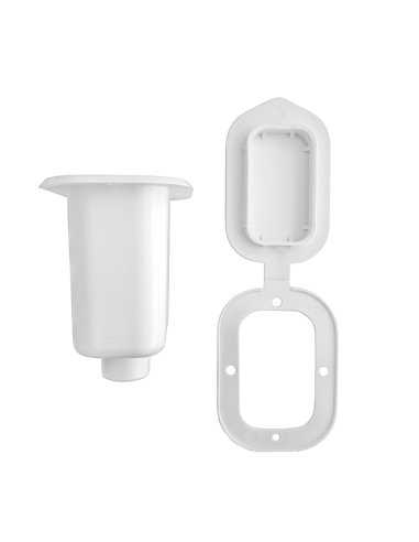 Contenitore doccia barca rettangolare bianco con tappo a scomparsa