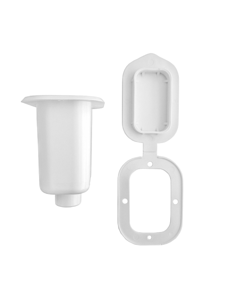 Contenitore doccia barca rettangolare bianco con tappo a scomparsa