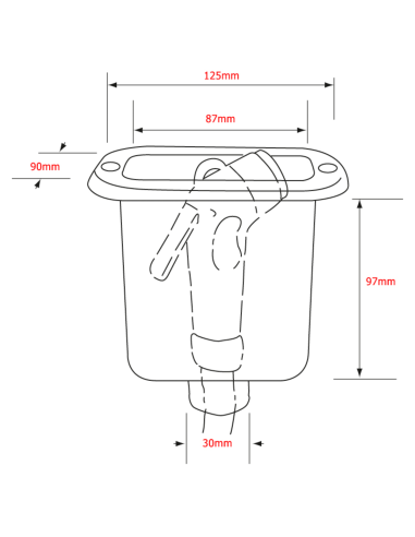 Contenitore doccia barca rettangolare bianco con tappo a scomparsa