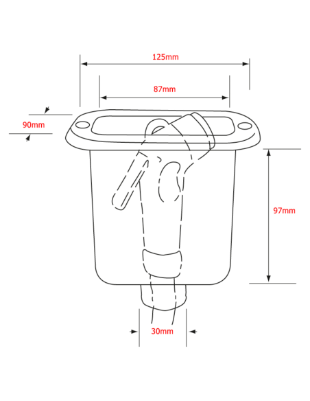 Contenitore doccia barca rettangolare bianco con tappo a scomparsa
