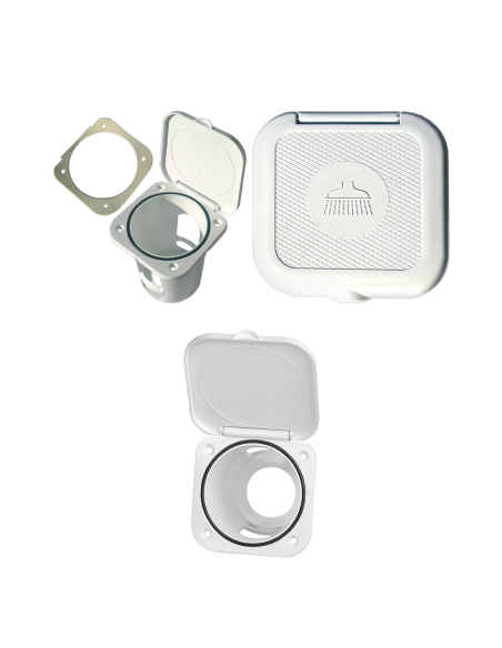 Contenitore doccia incasso Top Line bianco con coperchio quadrato