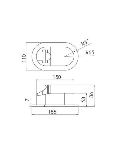 Nicchia porta doccia ovale 150x75 mm barca e gommone