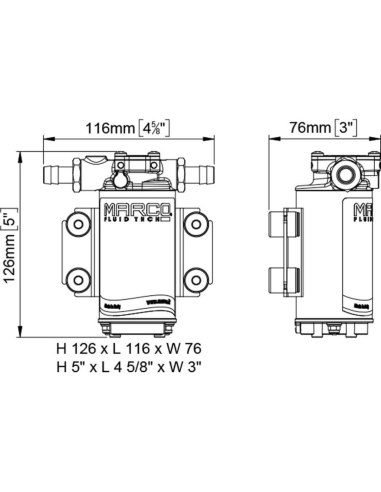 Marco UP2-P pompa ingranaggi PEEK 10 l/min autoadescante