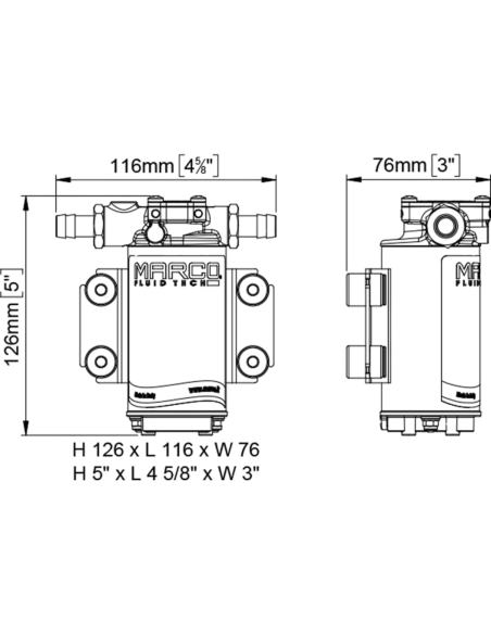Marco UP2 pompa ingranaggi bronzo 10 l/min autoadescante travaso