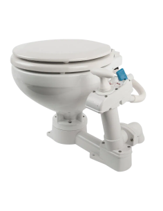 WC nautico manuale porcellana bianca con tavoletta