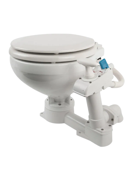 WC nautico manuale porcellana bianca con tavoletta