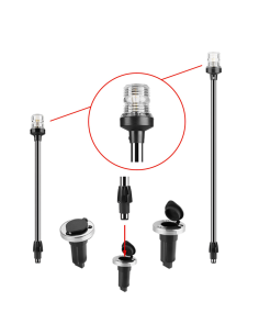 Fanale di fonda 360 LED asta inox 60 cm IP65