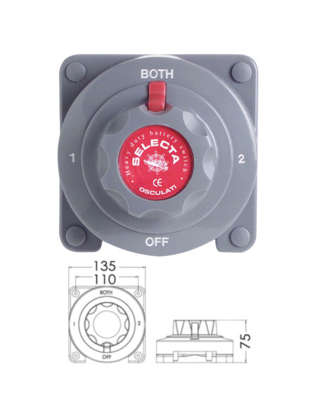 Deviatore Batterie Barca 1-2-Both-Off 175A 12/24V