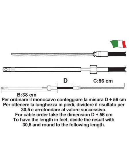 ULTRAFLEX Monocavo M66 per Timoneria T71 - T73 - T85