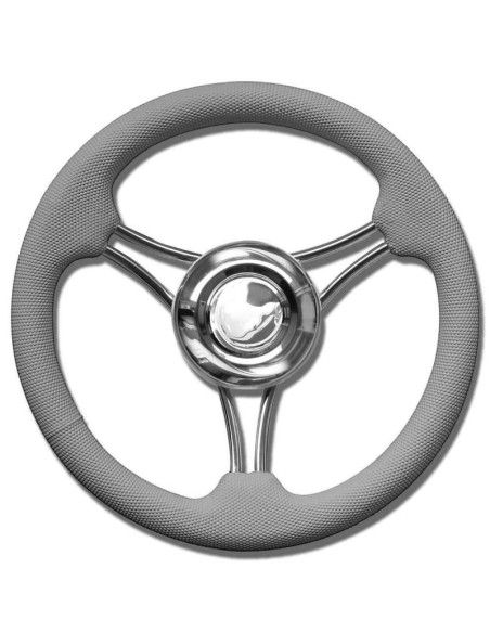 Volante T22 Inox e poliuretano da Ø 350 mm.