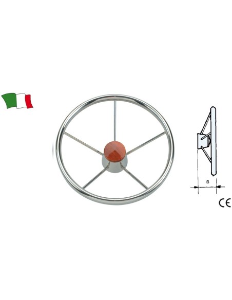 Volante a 5 razze in Acciaio Inox