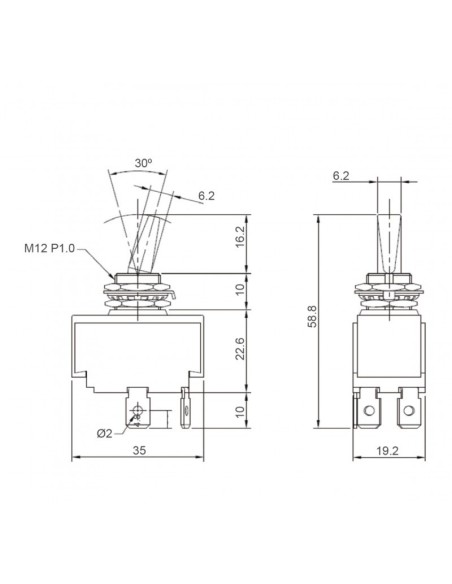 Interruttore a levetta illuminato