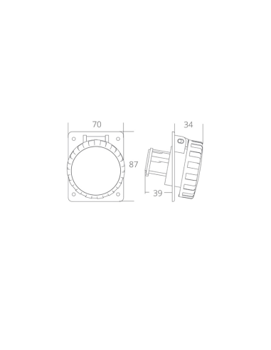 Scame presa ad incasso stagna 2 poli 16A IP67