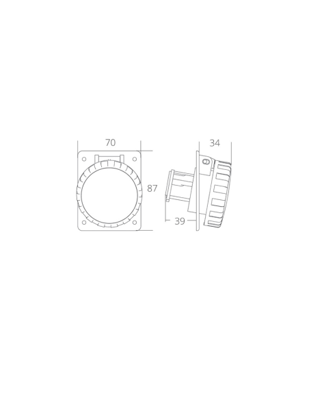 Scame presa ad incasso stagna 2 poli 16A IP67