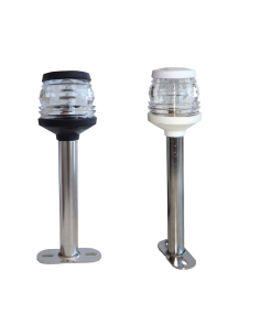 Asta in acciaio INOX con fanale 360°