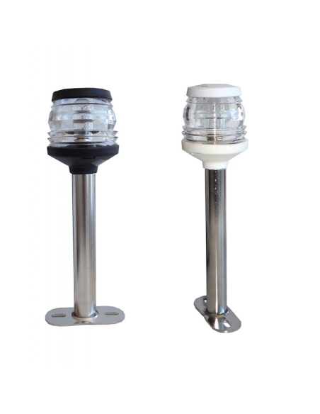 Asta in acciaio INOX con fanale 360°