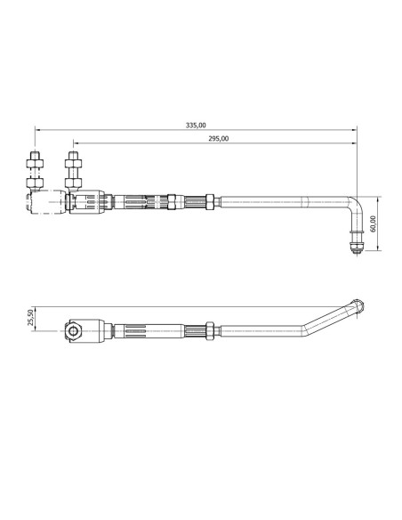 Barra di rinvio regolabile per motori fuoribordo Mercury