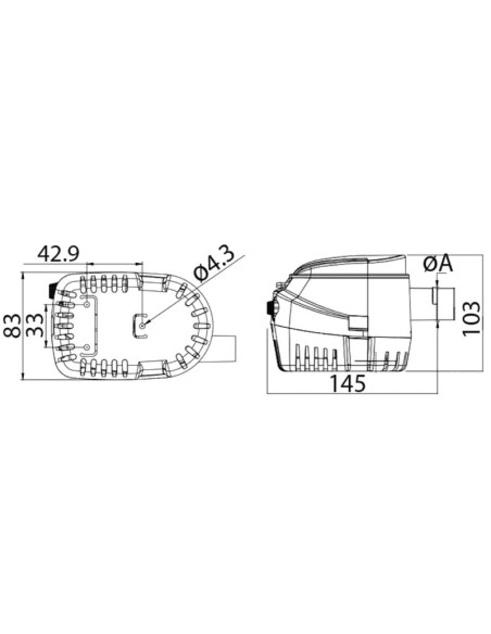 Pompa di sentina automatica 750gph 12V portata 48 litri al minuto