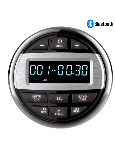 Radio Stereo Marino tondo con Bluetooth per Barca o Gommone 4x50W