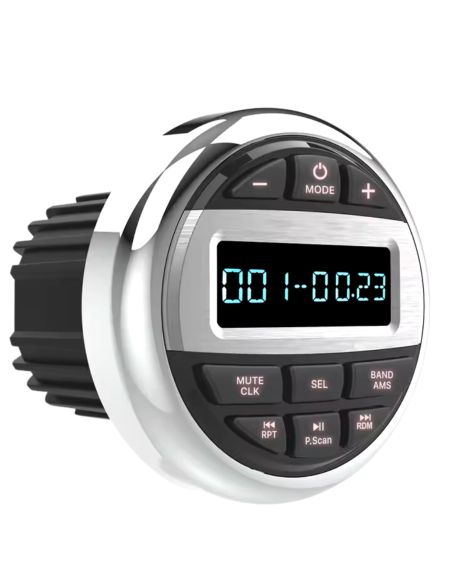 Radio Stereo Marino tondo con Bluetooth per Barca o Gommone 4x50W