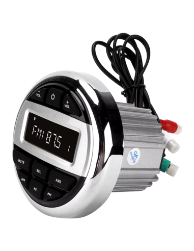 Radio Stereo Marino tondo con Bluetooth per Barca o Gommone 4x50W