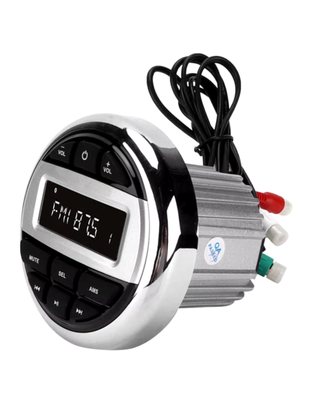 Radio Stereo Marino tondo con Bluetooth per Barca o Gommone 4x50W